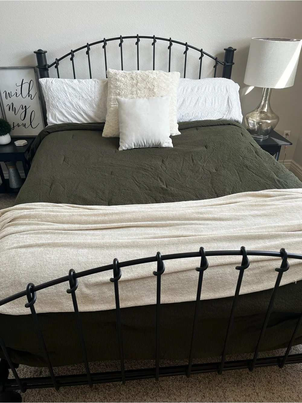 Throw pillows cream color furry